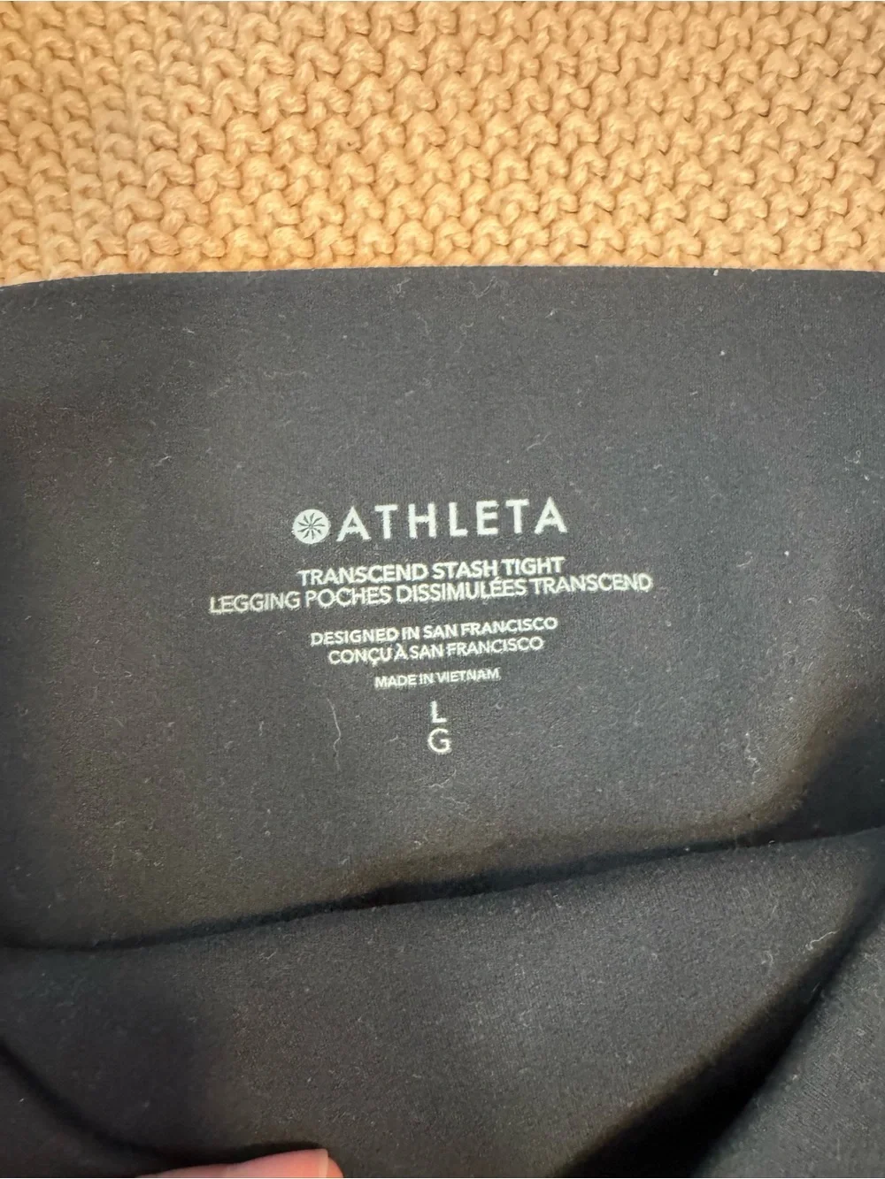Athleta Transcend Stash Tights Leggings size Large in Black - Picture 5 of 6